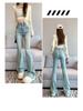 Women's High-Waisted Light Blue Micro-Flare Jeans - Slimming, Tight-Fitting Bell-Bottoms for Spring and Autumn, 2026 Style.