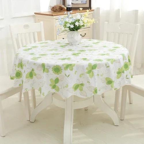 2 Meter Lace Edge Circular Coffee Table Mat PVC Circular Tablecloth Waterproof Anti Scald Anti Oil Wash Free Cloth