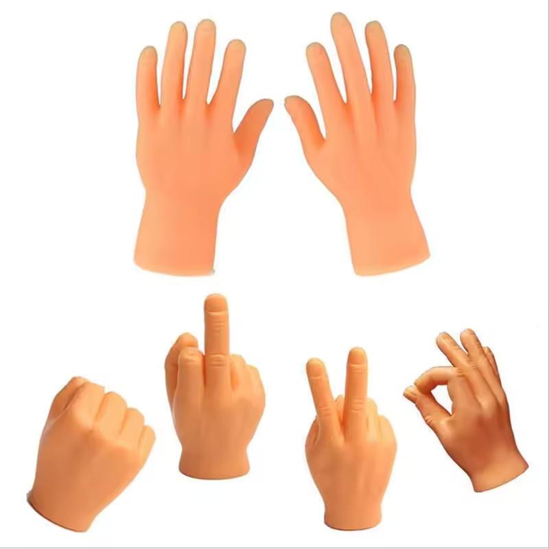 1Set Cats Toy Cat Gesture Finger Cot Cat Finger Sleeve Mini Hand Model Silicone Gloves Pet Interaction Toy Cat Massage Tool