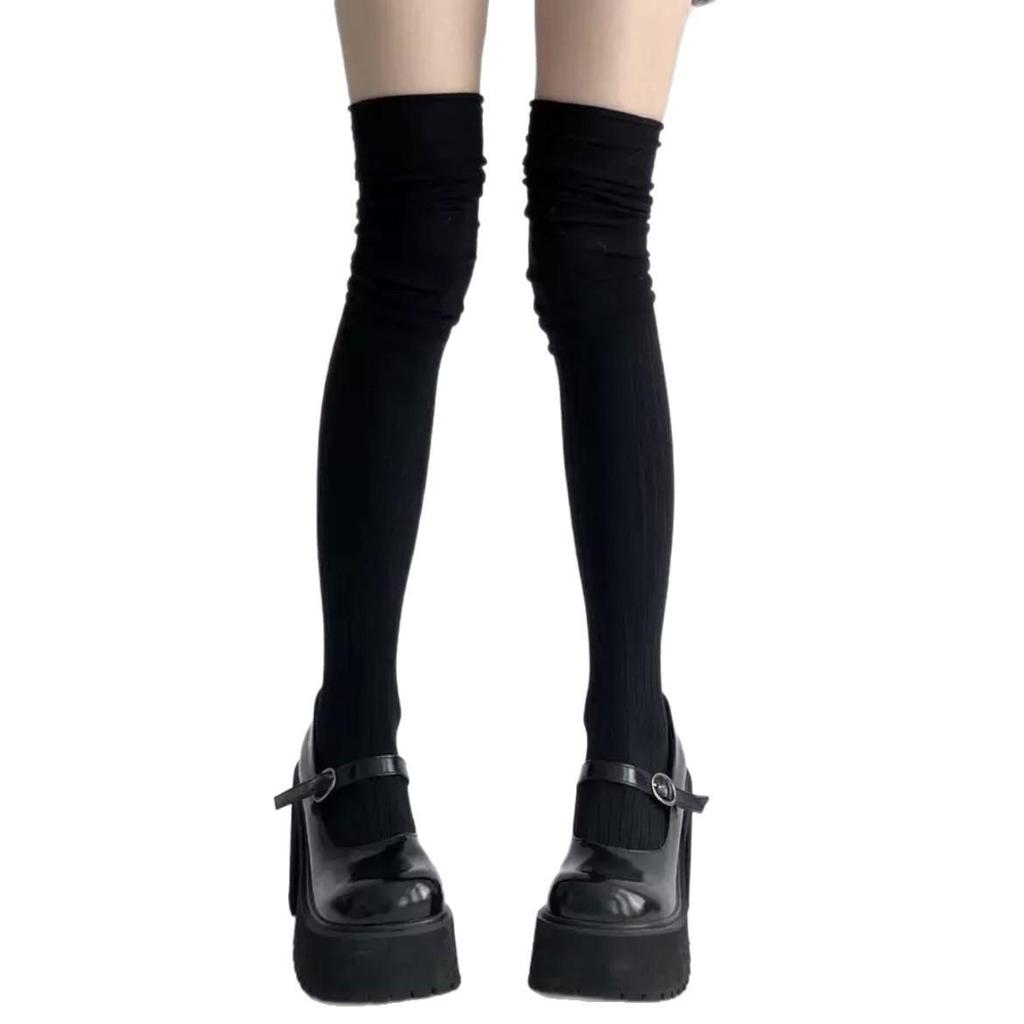Korean Style Women's Over-the-Knee Preppy Leg Warmers - Trendy Autumn/Winter Calf Socks
