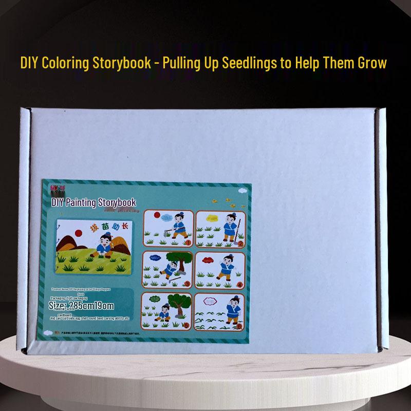 

Детская книжка-раскраска ручной работы «Котенок на рыбалке» и набор акварельных карандашей