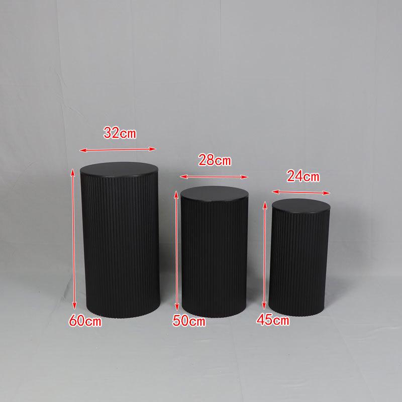 Iron Art Corrugated Cylinder Cake Stand: Creative Wedding, Birthday, and Party Dessert Display Table Ornament.