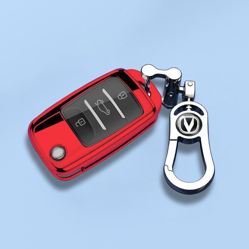 TPU Car Key Cover Changan Oushang A800 2017-2019 Manual 1.6L Elite Model Slim Foldable Design With Optional Leather Loop