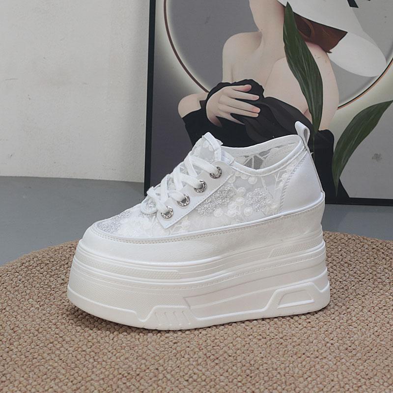 Fashion 12CM Women Summer Air Mesh Chunky Sneakers Sandals Platform Wedge Sandals Slides Shoes Mules Shoes Women Breathable