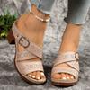 Fashion New Fashion Chunky Heels Sandals for Women Summer 2025 Lightweight High Heel Slippers Woman Comfort Slip On Beach Sandals Mujer