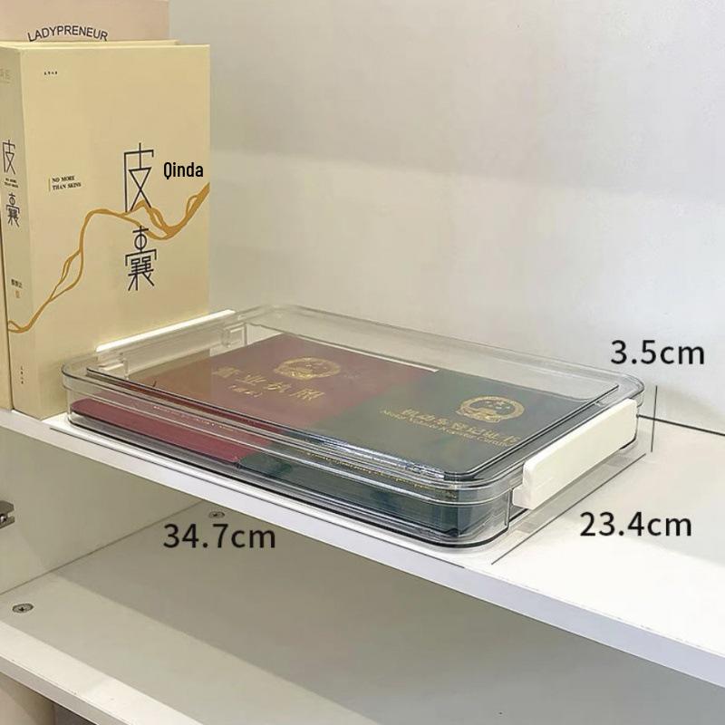 A4 Transparent Plastic File Storage Box for Documents and Certificates