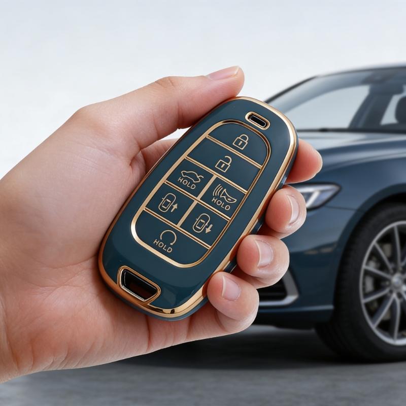 Car Key Cover for 2022 Replacement 7 Buttons Remote Key Fob Case Full Protection Sleeve Flexible Protective Shell