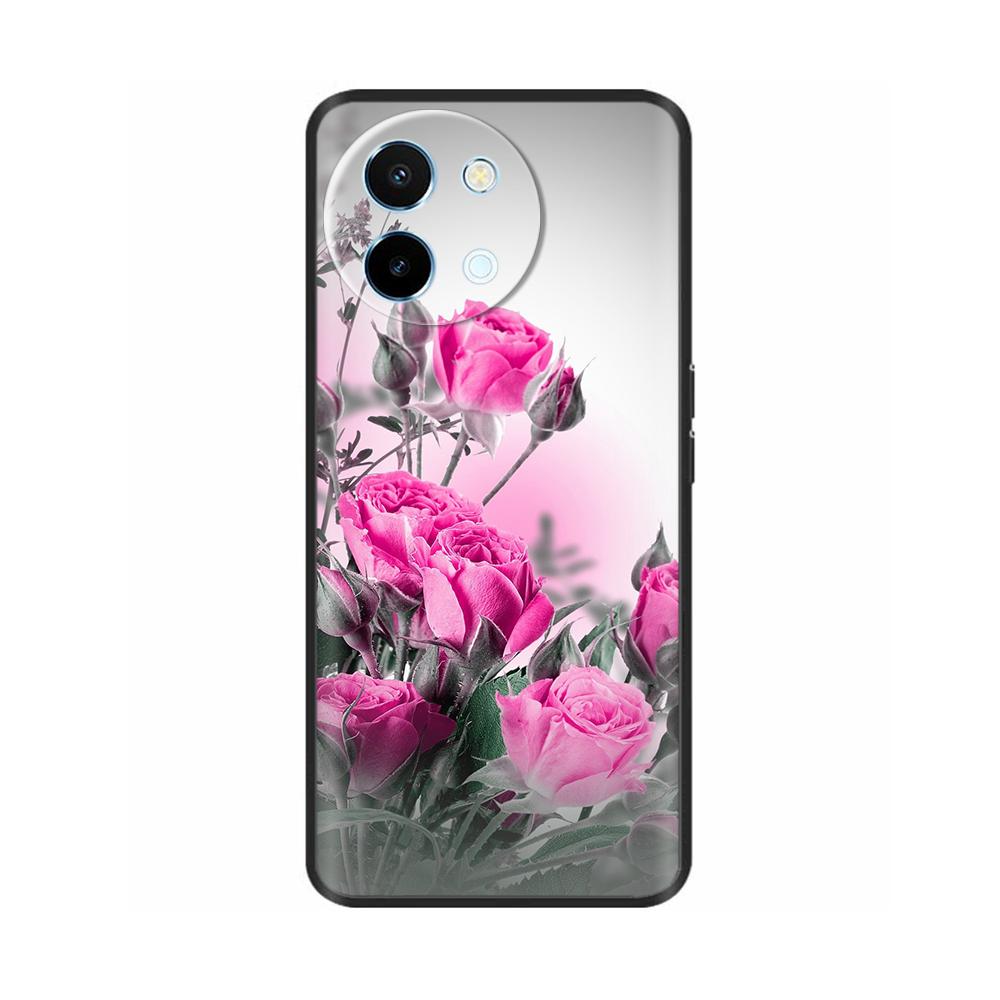For Vivo Y38 5G Phone Case Painted Soft Black TPU Silicone Bumper For Vivo Y38 Y200i Y200t T3x Protective Back Cover Cases Capas