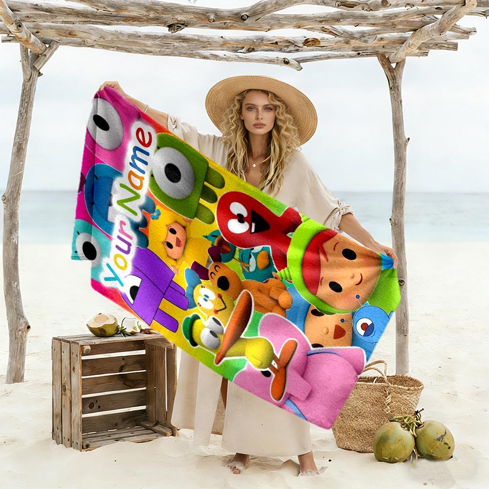 Pocoyo Personalized Text Beach Towel High Absorbency Quick-Dry