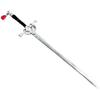 Épingle à cheveux épée argentée avec breloque gemme rouge - Bâtonnet Kanzashi à une pointe pour tenues japonaises et occidentales - Idéal pour les festivals d'été,