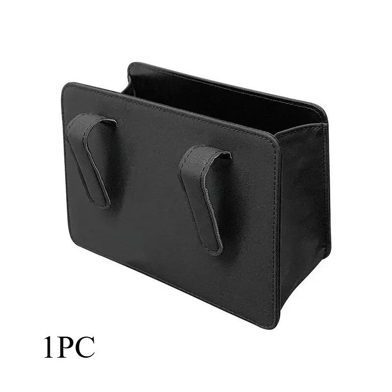 Car Door Storage Organizer with Trash Bin Foldable Multi Pocket Leather Design Seatback Hanging for Car Interior Accessories