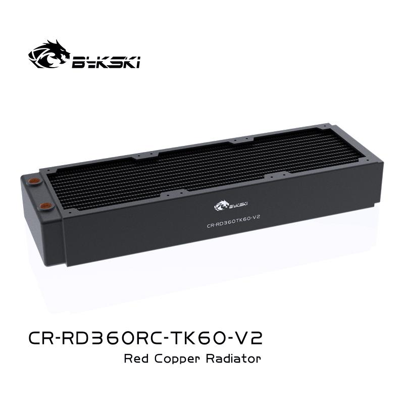 Bykski 360mm Copper Radiator 60mm Thick PC Water Coolant 3 Floors Channel Discharge Heat Sink Exchanger for 3*12cm Fan Raidator 360mm-60mm thickness