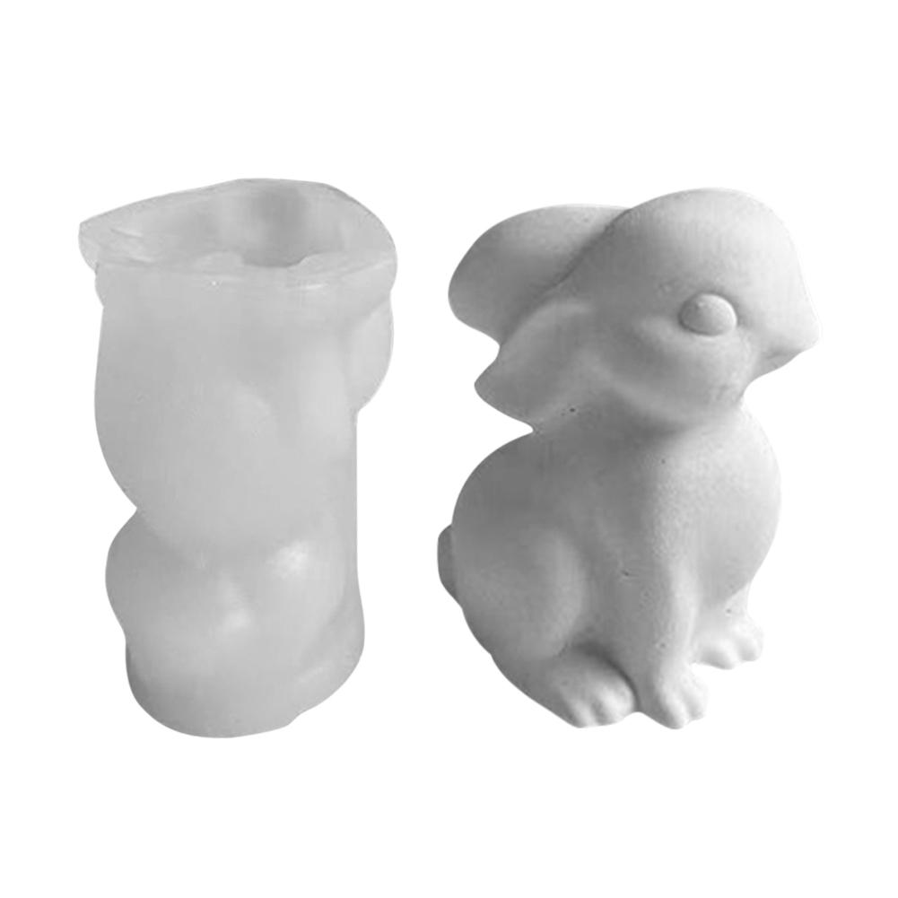 Easter Rabbit Candle Mold DIY Aromatherapy Gypsum Silicone Mold Birthday Gift Small Rabbit Silicone Mold for Window Display