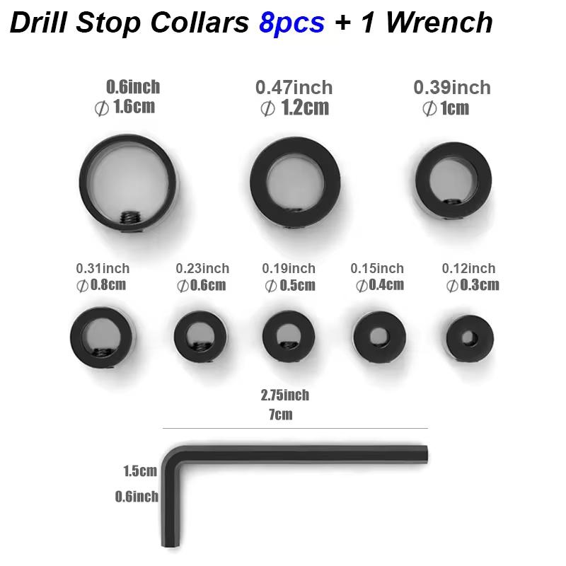 

Набор фиксаторов для сверл, стопорное кольцо, ограничитель вала, метрический замок, стальной пресс, регулируемый по глубине позиционер, направляющая для отверстий, столярный инструмент