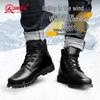 Qiangren Jihua 3515 D7215 Men's Winter Wool-Lined Leather Hiking Boots