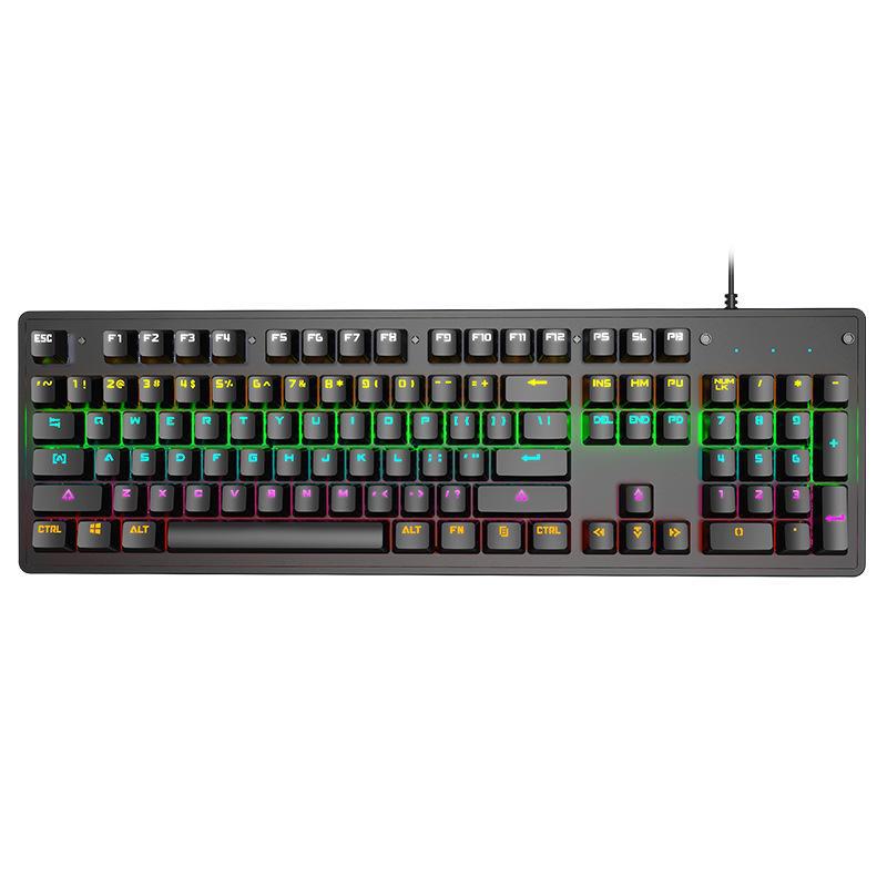 "Value E-sports K104 Mechanical Gaming Keyboard, Wired USB, Blue/Red Switches, Backlit for Office and Gaming Use"