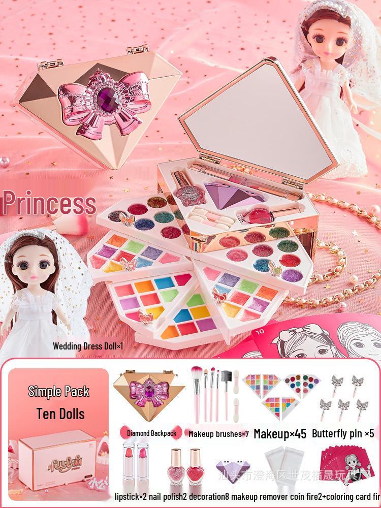 Non-Toxic Kids' Makeup Set: Princess Dressing Table & Simulation Playhouse Gift for Girls