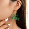 2026 Fashion Happy New Year Earrings Jewelry Green Red Color Christmas Earrings For Women Girls Gifts