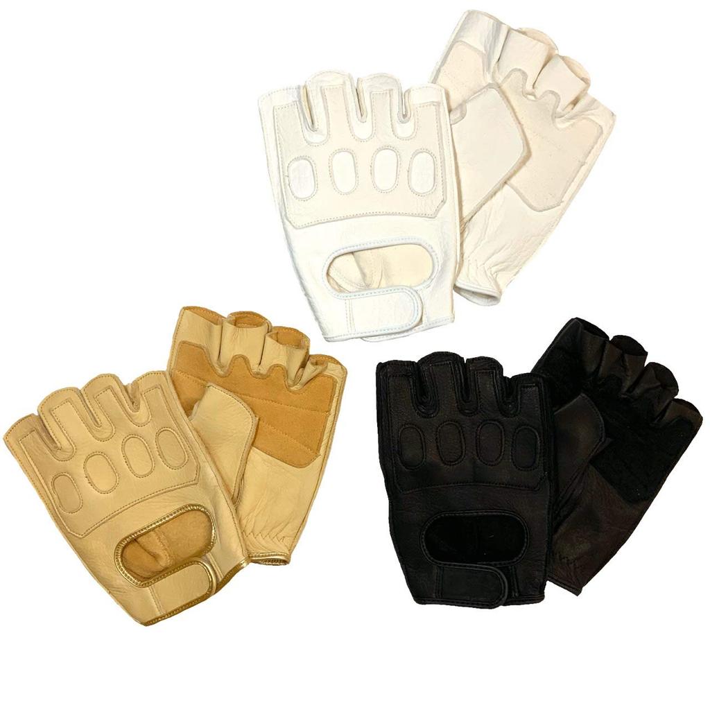 Made In Japan Deerskin One Size Fits Made In Japan Elegant Ideal for RC Customer and Cruising [NAKATA GLOVE] Half-Finger Gloves, Camel, Men's, All,