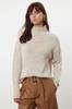 Women's Fashionable Stylish Sweater Mink More Sustainable Soft Textured Wide Fit High Collar Knitwear Sweater