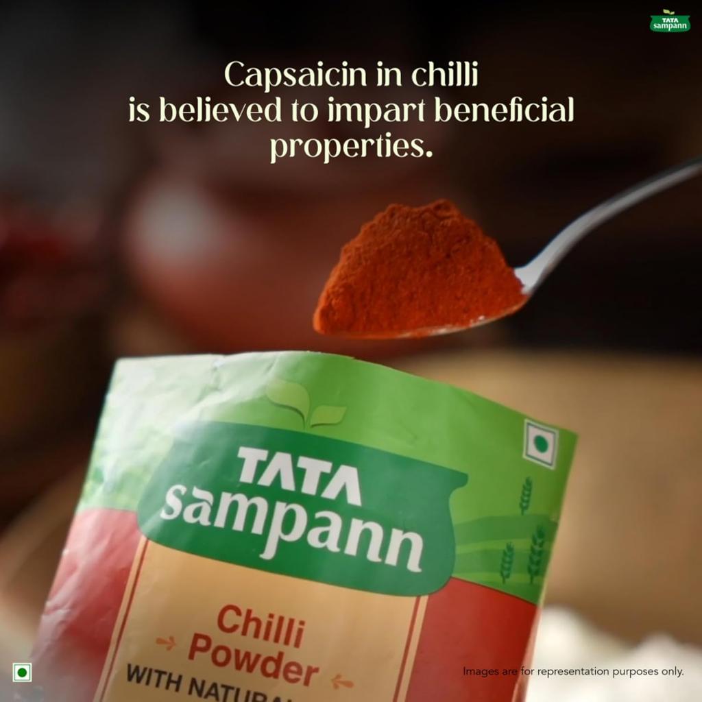 Tata Sampann Chilli Powder 100g With Natural Oils, Rich Flavour For Cooking And Spicy Dishes
