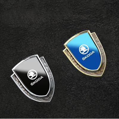 AAABO1 Car Metal Shield Emblem Side Fender Body Trunk Badge Sticker For Octavia 2 A7 A5 Rapid Fabia Yeti Superb SCALA Accessories