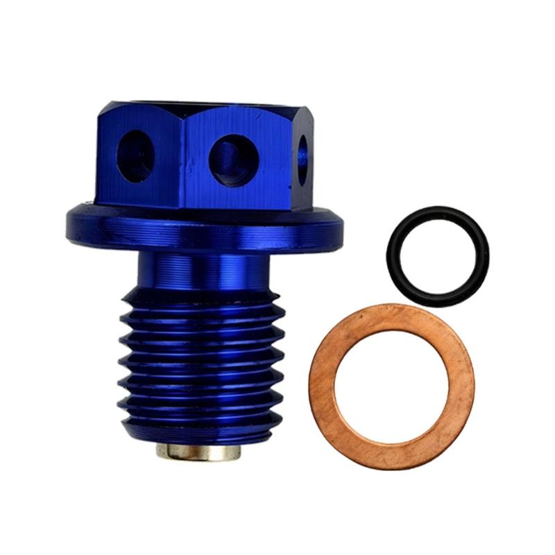 M14x1.5 Motorcycle Magnetic Oil Drain Bolt Screw Heat Resistant Aluminum Oil Sump Drain Plug Nut Modification Accessory