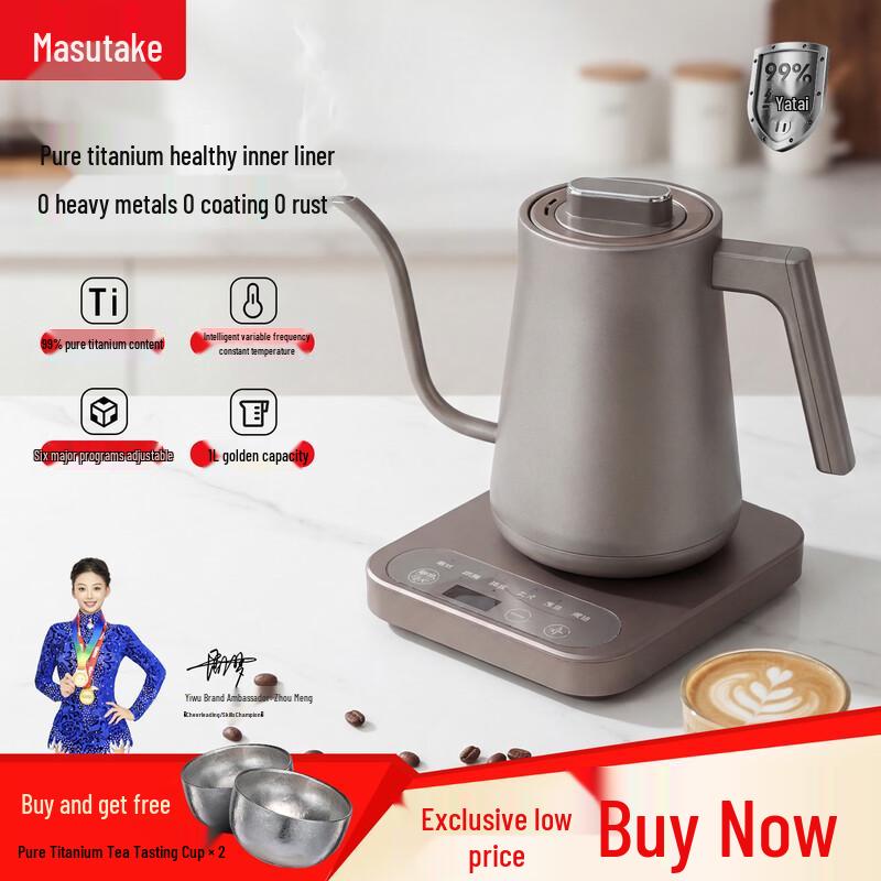 Pure Titanium Gooseneck Electric Kettle
