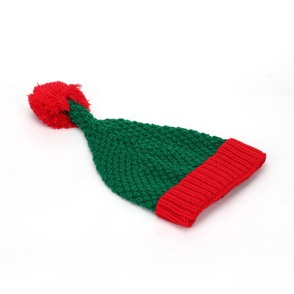 Unisex Weihnachts-Pompom-Strickmütze: Colorblock-Design für Herbst & Winter