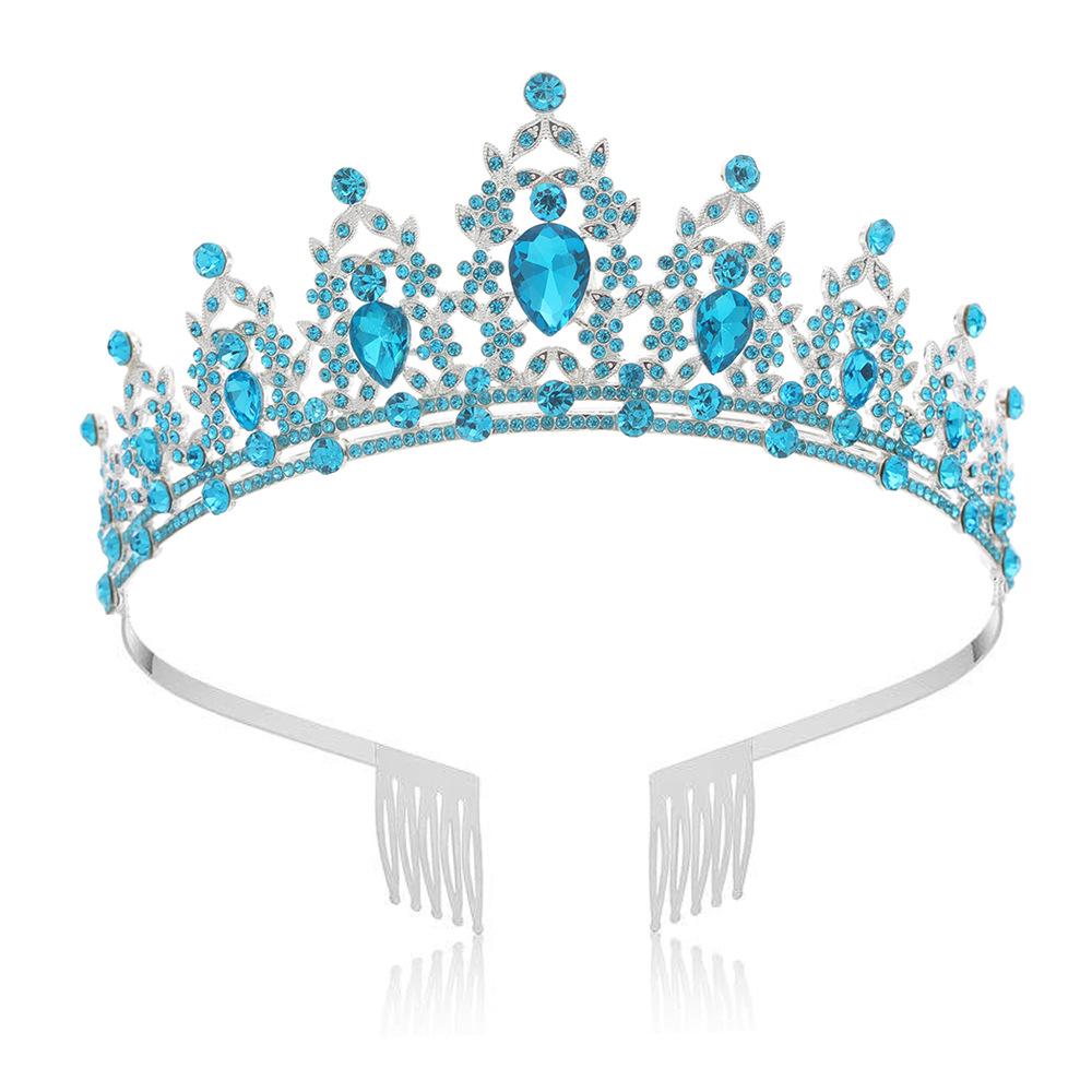 Jewel Bride Bridesmaids Comb Crown Baroque Birthday Wedding Banquet Headwear Crown Headband