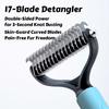 Fur Hair Detangling Comb - Stainless Steel Deshedder Rake for Dogs/Cats, Knot Removal & Painless Undercoat Magic for Hair Remove
