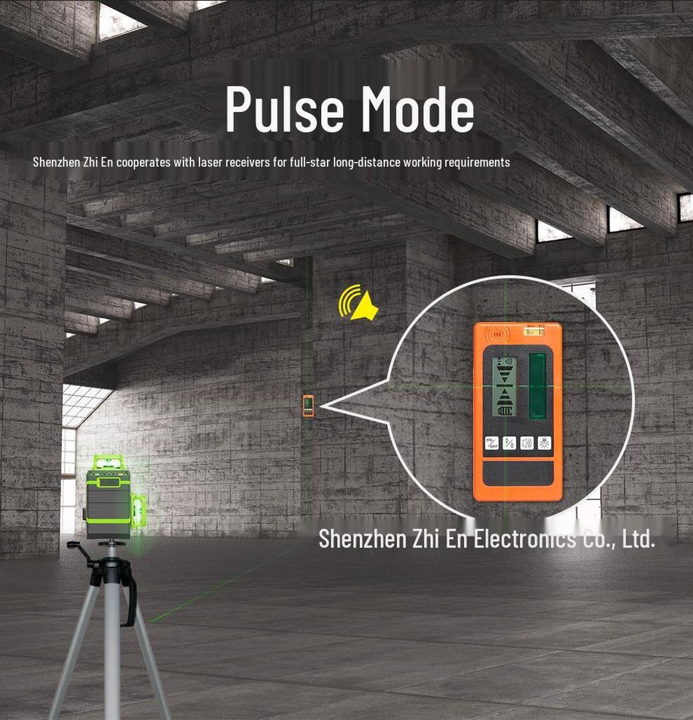 12-Line High-Precision Green Laser Level with Strong Infrared Light & Auto-Leveling