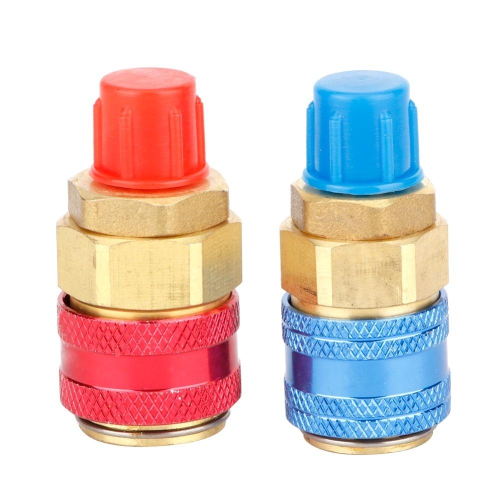 2PCS R134A Quick Coupler Connector A/C Refrigerant Connector  Vehicle A/C R134a Refrigerant Charge