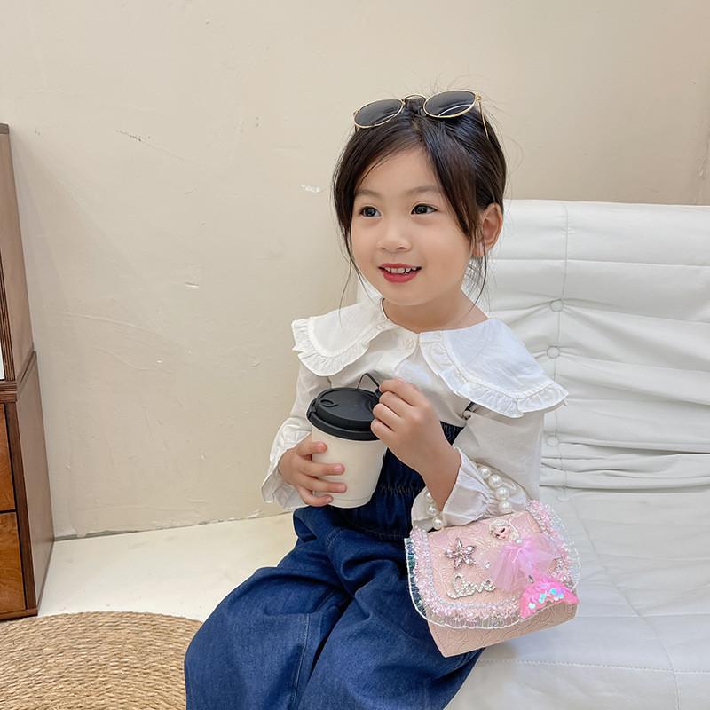 Adorable Mini Mermaid Pearl Crossbody Bag For Kids Stylish Korean Design For Everyday Use