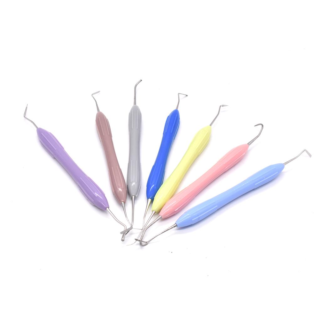 Dental Double Ended Stainless Steel Resin Filler Set Composite Resin Filling Spatula Silicone Handle Dental