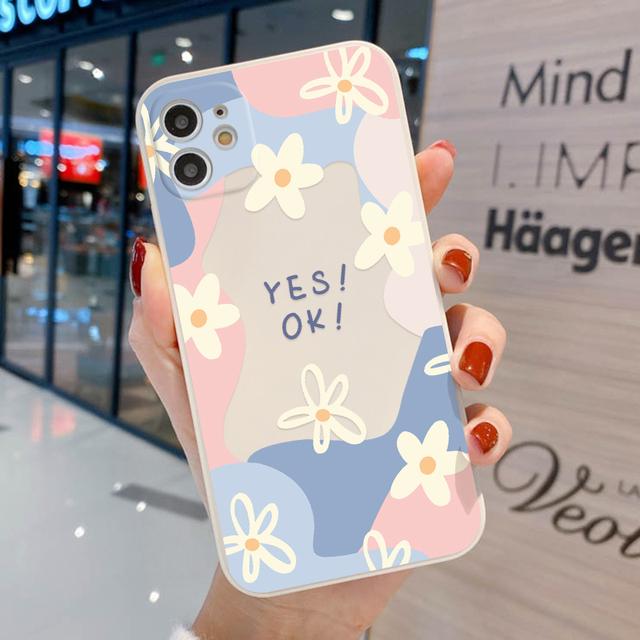 For Funda Iphone 11 Case Luxury Flower Phone Case For Iphone Xr 14 13 12 11 Pro Xs Max 8 7 6s Plus X Se Soft Tpu Matte Cover