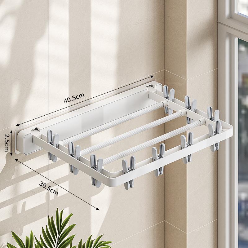 Folding Drying Rack Wall Mounted Drying Clip Windproof Sock Clip Clothing Rack Hanger Household Sock Drying Clip Space Saving
