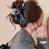 Autumn and Winter Contrasting Hair Grab Clip Velvet Bow Shark Clip Large Disc Hairpin Autumn and Winter Hair Accessories