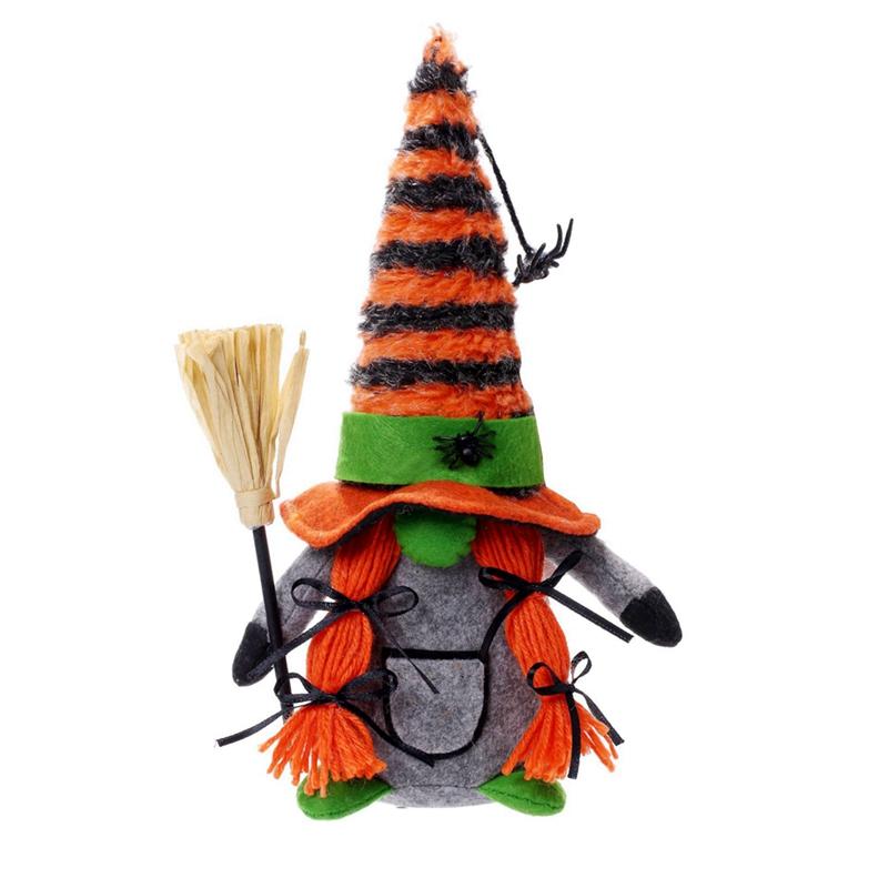 Elf Dwarf Faceless Gnome Doll Halloween Gnomes Plush With Spider Ornaments Halloween Witch Gnomes Halloween Table Decorations