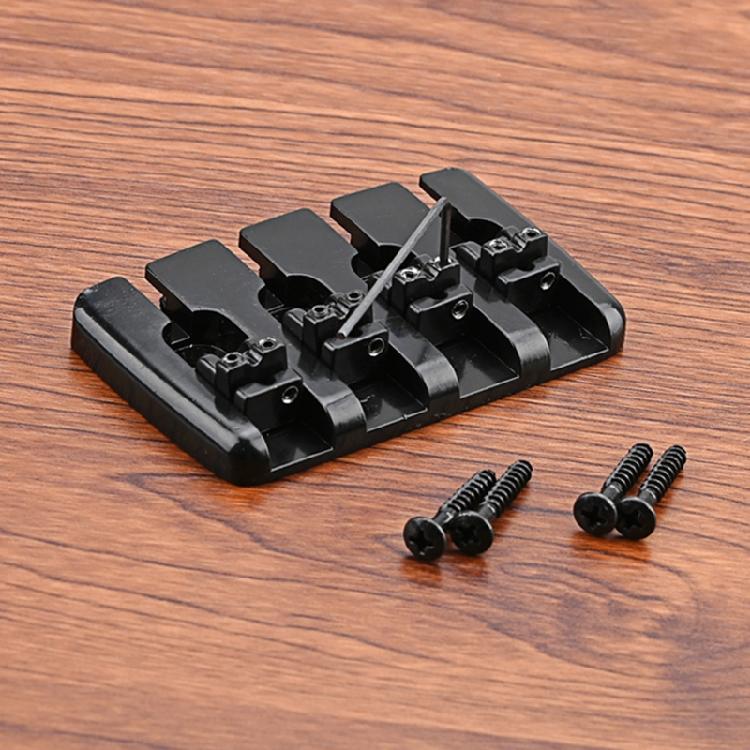 Metal Fixed Hardtail Saddle Bridge with Wrench & Screws for 4 String Guitar Bass