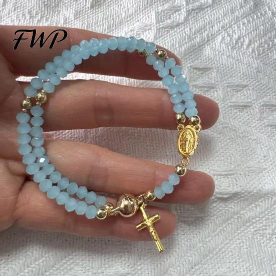 Gebetsperlen Armband Rosenkranz Magnetverschluss Handgefertigt Christlich Damen Handgelenk Accessoire Leicht Einfach zu Tragen Spiritueller Schmuck Geschenk Religiös