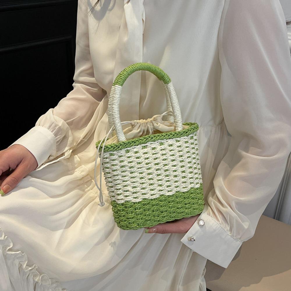 Large Capacity Weave Straw Bag Casual Tote Bag Fashion Beach Bag  Holiday