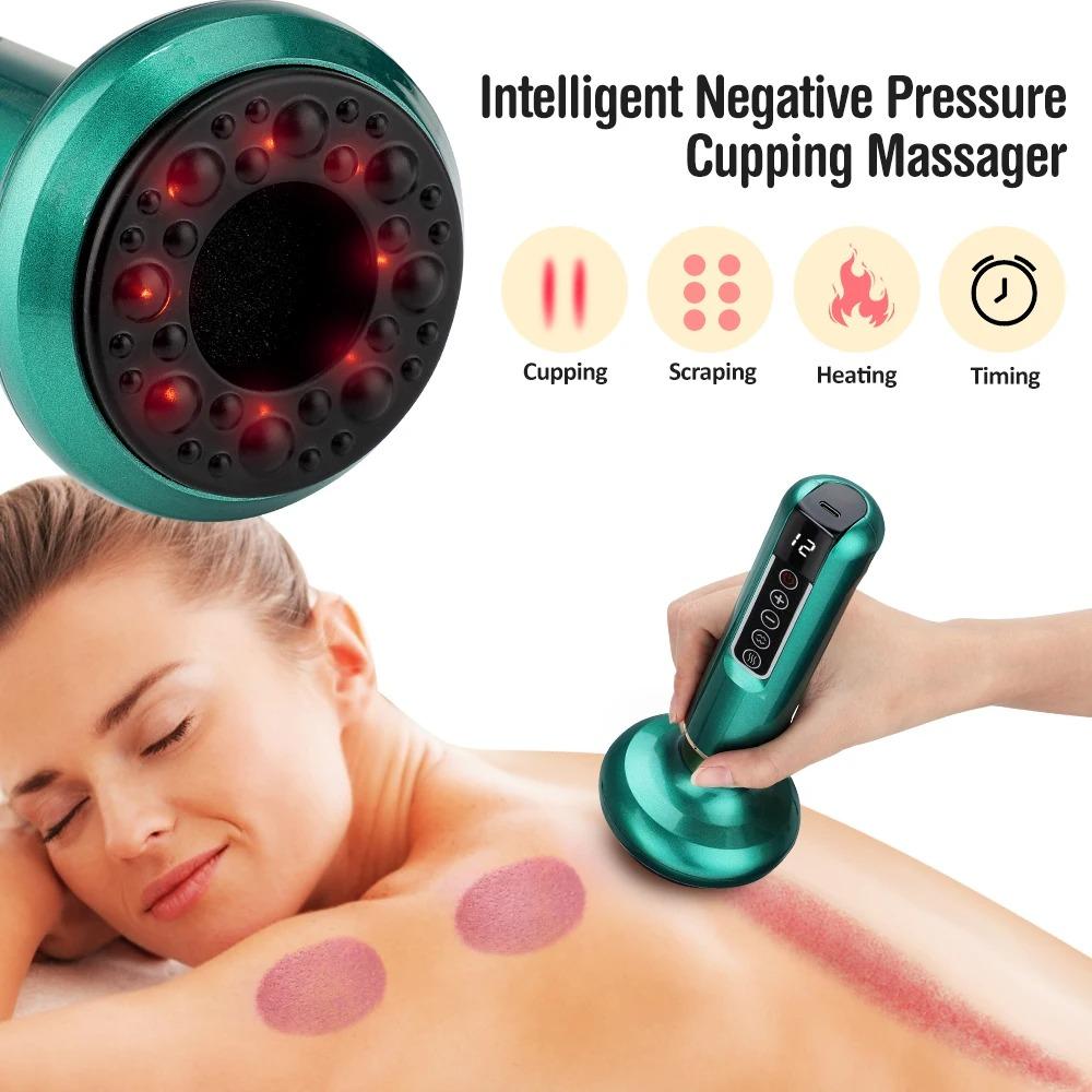 Electric Cupping Massage Device with 12 Suction Modes for Back/Arms/Legs Scraping Can Fatigue Relieve Health Cupping Massager