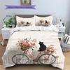 Cute Cat Pattern Bedding Quilt Set  Home Decoration  Gift (1 * Duvet Cover + 2 * Pillowcase  Without Core)