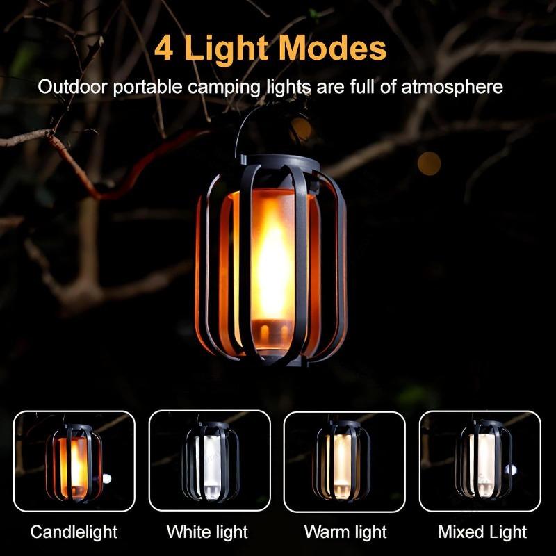 Retro Camping Lantern LED Landscape Light Telescopic Flashlight Waterproof Rechargeable Outdoor Light Table Lamp Emergency Light