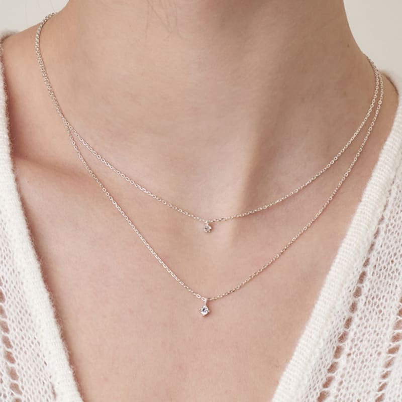 engbrox Luscent Cubic Layered Necklace