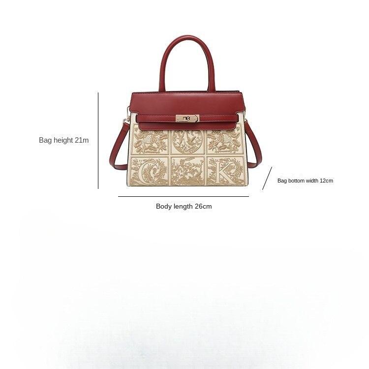 W. D. POLO Gifts Embroidery for Newly Married Mom Red Wedding Bag Gifts for Mother-in-law Handbag Crossbody Women's Bag