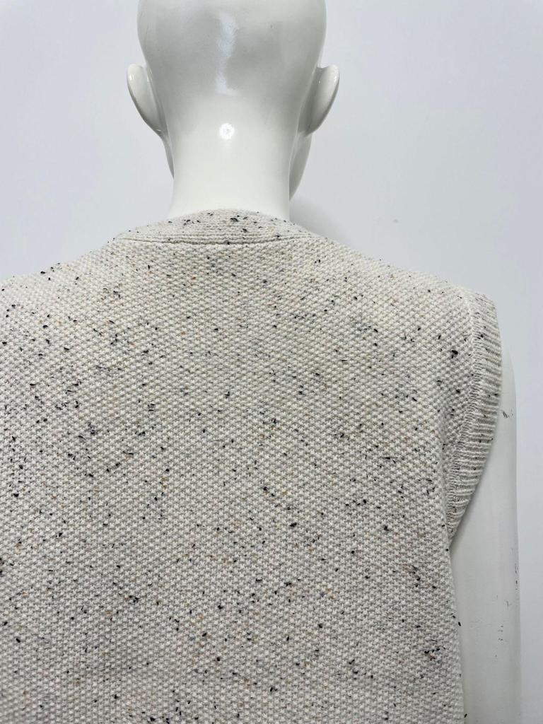 Speckled Dots Retro Diamond Button V-neck Sleeveless Autumn/Winter Women's Cardigan Vest