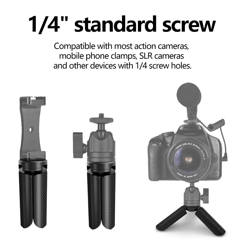 Desktop Tripod Portable Table Stand Tripods with 1/4'' Screw for GoPro Hero Camera Video Vlog Grip Panel Ring Light Phone Gimbal