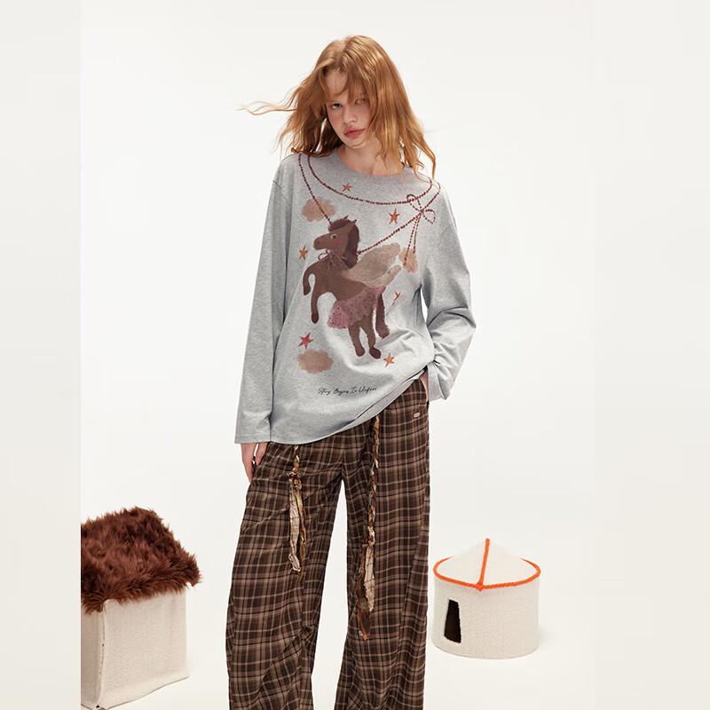 UNIFREE Women's Plaid Loose Fit Cargo Pants